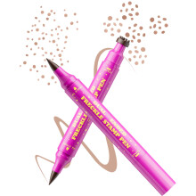 Berinist Uppgraderad Dual Ended 2-i-1 Faux Freckles Stämpelpenn, Vattentät Penna för Falska Fräknar med Multi-Prong Huvud