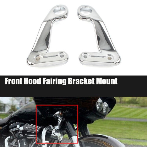 1Pair Plating Front Fairing Bracket Kit for  Road Glide 2010-2013 Motorcycle Hood Bracket Fairing Mount Support