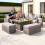 Charles Bentley Charles Bentley Rattan Corner Lounge Set with Table Grey 8