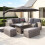 Charles Bentley Charles Bentley Rattan Corner Lounge Set with Table Grey 9