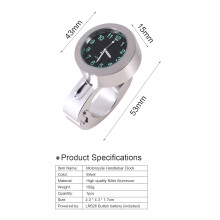Silver Handlebar Glow Clock Waterproof for