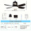 (Black) 1PC Socket Fan Light, 47cm Screw Ceiling Fans With Lights And Remote 1