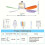 (Color) 1PC Socket Fan Light, 47cm Screw Ceiling Fans With Lights And Remote 1