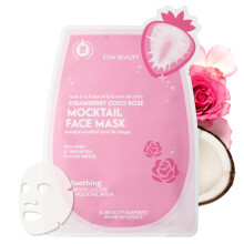 ESW Beauty Strawberry Coco Rosé Beruhigende Gesichtsmaske - Hydratisierend, Vegan mit Kokoswasser, Grüner Tee & Erdbeeren