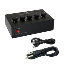 AG-50 Instrument Pre-Amplifier 4-Band Equalizer 6.35mm TR 3.5mm TRS Rechargeable Pre-Amplifier for Piezoelectric Pickups