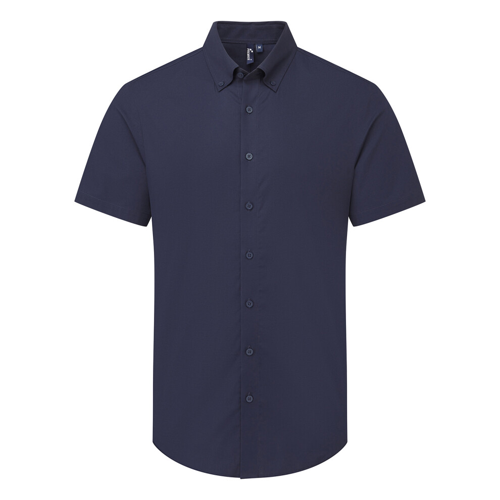 Premier (Xl, Navy) Mens Supreme Oxford Short-Sleeved Formal Shirt