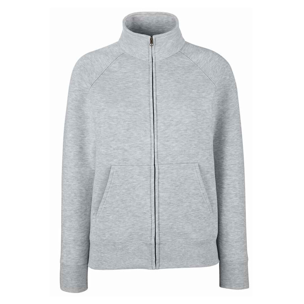 Fruit Of The Loom (8 Uk, Heather Grey) Womens/Ladies Lady Fit Sweat Jacket