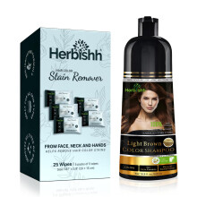 Champú Tinte Herbishh Para Canas - Tinte Champú Marrón Oscuro 3 en 1 - Champú Para Hombres y Mujeres
