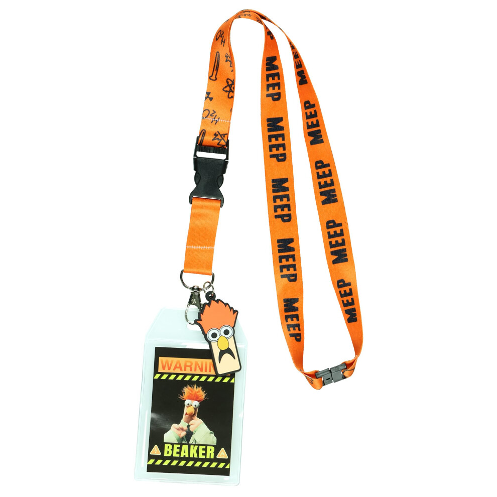Disney The Muppets Beaker High Clearance Lanyard With Clear Id Badge Holder And 2" Rubber Beaker Charm