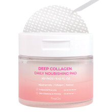 FreeGo Deep Collagen Dagliga Närande Pads (100 Pads), K-Beauty Toner Pads för Dull och Grov Hud