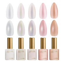 Set de 5 Gel Color APRÉS Astral, Esmalte de Uñas Autonivelante 15 ml, Libre de HEMA y TPO (Perlados)