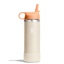 Hydro Flask Barnvattensflaska för Skola - Rostfritt Stål och Isolerad med Sugrör - 18 Oz Kokosnöt