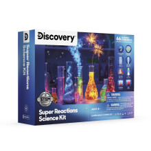 Discovery Super Reactions Science Kit - 66 Experiment för Barn | Inkl. Kemiverktyg, Vulkanform, Slime, Explosioner