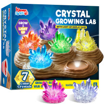 Crystal Growing Lab- 7 Color Crystal Growing Kit with Light-Up Base, Educational Toys Birthday Gift for Boys and Girls, Science Kits for Kids Ages