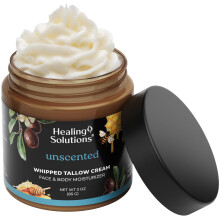 Healing Solutions - Whipped Tallow Balm, 100% Gräsbetad Nötköttstalg med Jojoba & Manukahonung för Hud