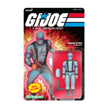 Super7 Reaction+ G.I. Joe Snake Eyes (Rojo Brillante, Veneno Cristal) - Figura de Acción 3.75"
