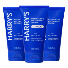 Harry's Viktlös Volymgivande Creme, Lätt Hårstylingcreme för Tunt eller Fint Hår, Naturlig Finish, 4 Fl Oz, 3 Pack