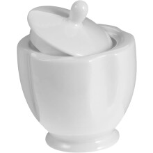 Exquisite Crafted Ceramic Sugar Canister Simple Style Spice Holder with Lid for Cafe Kitchen Decor