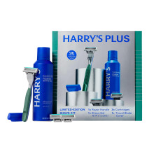 Harry's Plus Herrars Fars Dag Presentset med Rakhyvel, 3 Blad Refill, 6.7 FL OZ Skumrakhgel