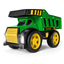 John Deere 16" Stål Dumper, Realistiska Ljus & Ljud, Metalllastutrymme, Stora Hjul, Robust Byggfordon för Barn