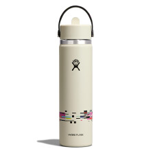 Hydro Flask Water Bottle - Insulated Stainless Steel - Wide Straw Lid, Non Spill, Leakproof in 24 Oz Glitch White