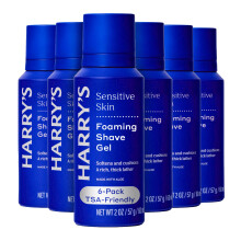 Harry's Skummande Rakgel för Män med Aloe - (6 Pack) 2 oz - Lugnar och Skyddar Huden - TSA Godkända Resenödvändigheter