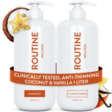 Routine Wellness 1 Liter Anti-Haarverlust Shampoo und Conditioner Set - Biotin DHT Blocker - Farbgeschütztes Shampoo