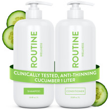 Conjunto de Champú y Acondicionador Anti-Delgadez Routine Wellness 1 Litro - Biotina Bloqueador DHT