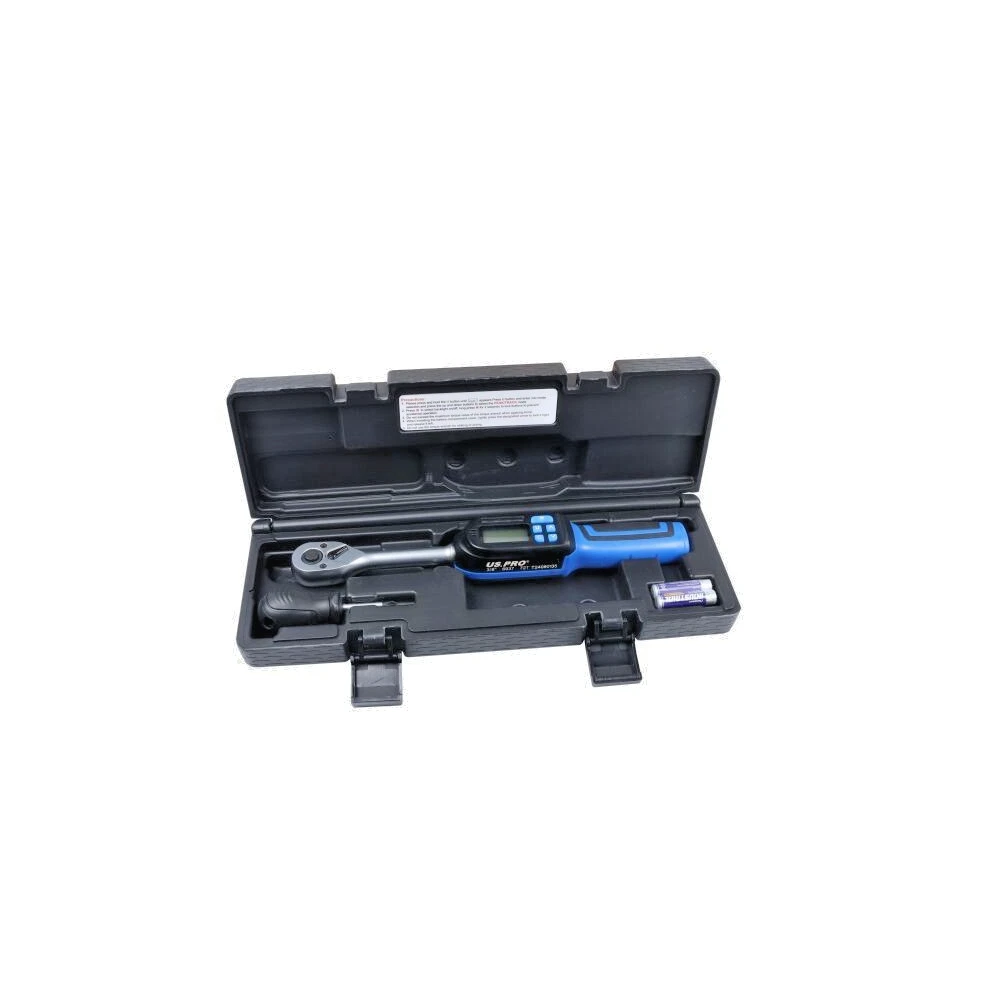 Us Pro 3/8" Torque Wrench Digital Torque Wrench In Case 3-60Nm 6937 5061016613382