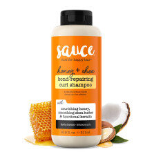 SAUCE Honey + Shea Bond Repair Shampoo för Lockigt Hår, 10.5 Fl Oz, Rengör Skonsamt & Kontrollerar Frizz