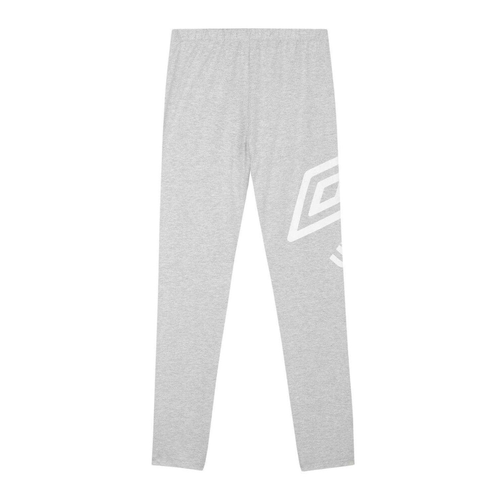 Umbro (10 Uk, Grey Marl/White) Womens/Ladies Logo Leggings