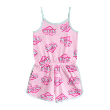 (11-12 Years, Pink) Barbie Girls Logo Sleeveless Playsuit