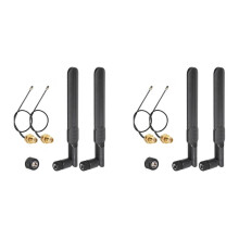 4x Dual Band WiFi Antenna 8dBi 2.4GHz 5.8GHz RP-SMA Male Antennas with 15cm SMA to I-PEX MHF4 Cables