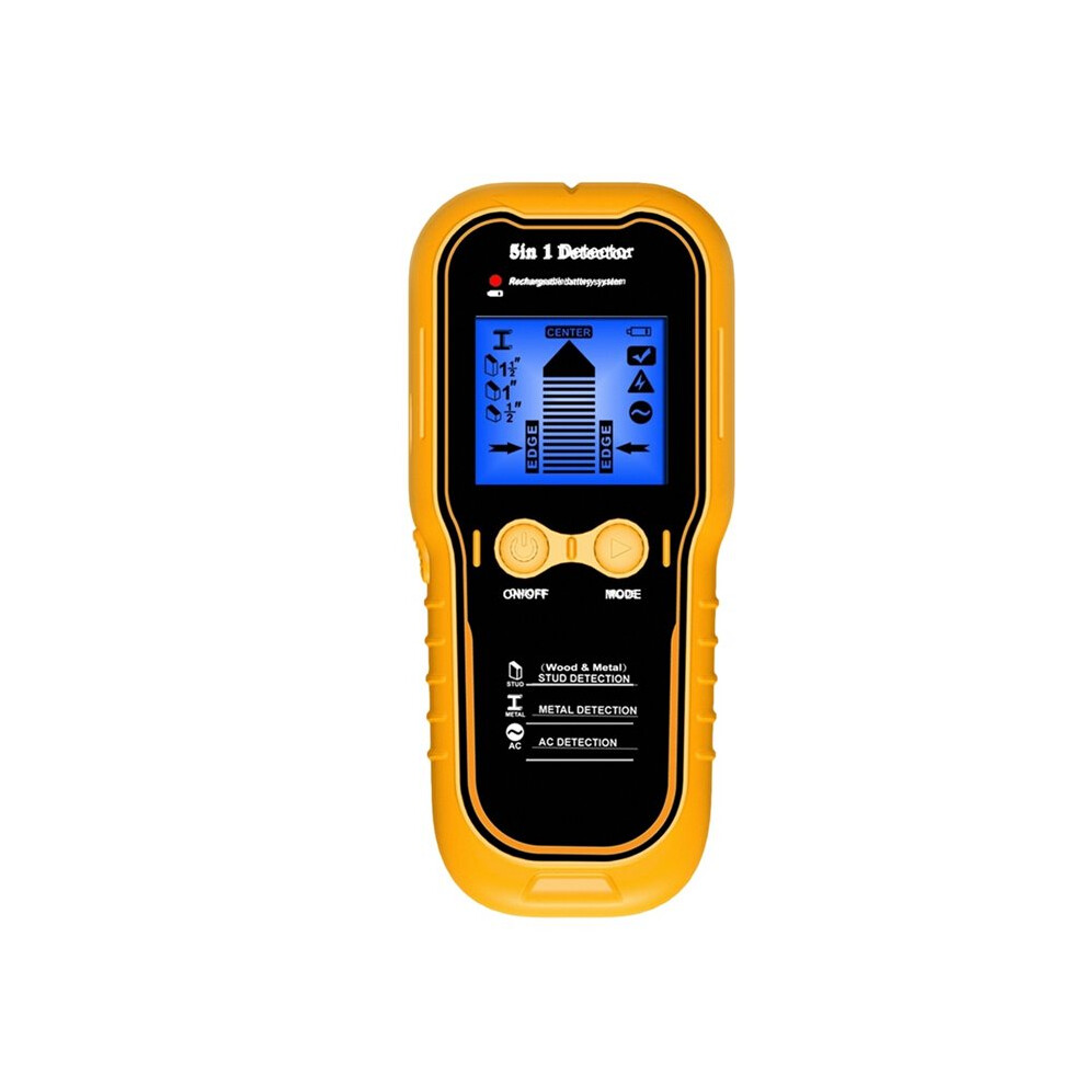 5In1 Stud Finder Wall Scanner Detector Multifunction Wall Scanner For Ac Cable Wood Metal Pipe Electronic Measuring Tool 4713491072086