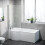 NES Home Nes Home P Shaped LH 1600mm Curved Shower Bath Acrylic Front Panel & Screen 1