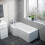 NES Home Nes Home P Shaped Left Hand 1500mm Curved Shower Bath Acrylic & Front Panel 2