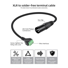 10Pack XLR Male to 3 Pin Terminal Solderless Screw Converter Cable for Studio Microphone,Speakers,Live Recording