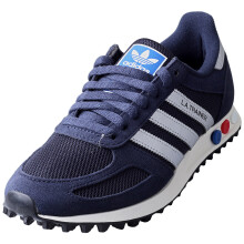 (11) adidas La Trainer Og Unisex Fashion Trainers in Navy Silver