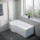 NES Home Nes Home P Shaped LH 1600mm Curved Shower Bath Acrylic Front Panel & Screen 2