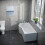 NES Home Nes Home P Shaped LH 1600mm Curved Shower Bath Acrylic Front Panel & Screen 3