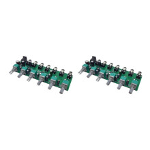 2X 6 Ways Stereo Mixer Audio Distributor Mixing Board with Independent Volume Control DC5-24V 1PC 6 Inputs 1 Output