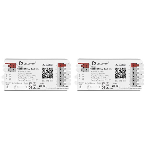 2X GLEDOPTO WiFi Matter Protocol RGBCW Light Strip Controller WLED LED Controller for Amazon