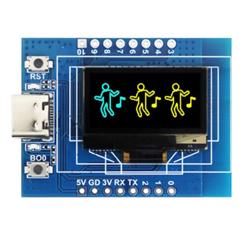 ESP32-C3 Development Board with 0.96 Inch OLED Display, WiFi  IoT Module Ceramic Antenna Yellowblue