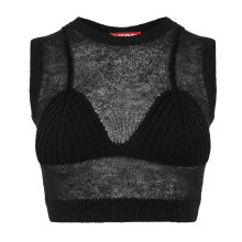 (8 UK, Black) Diesel Womens/Ladies Arstica Knitted Crop Top