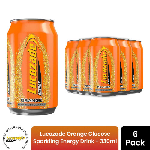 Lucozade Lucozade Energy Orange Sparkling Glucose Drink 6x330ml Pack