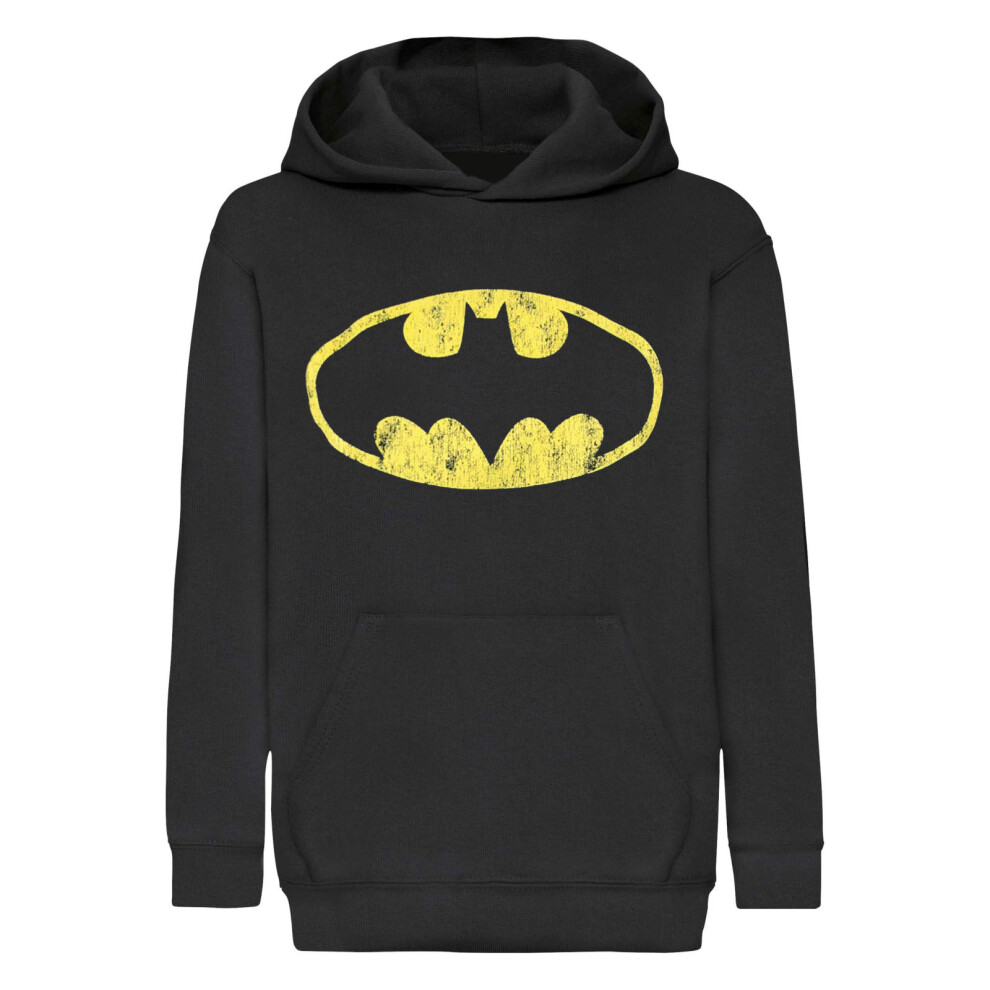 Batman (3Xl, Black) Womens/Ladies Distressed Logo Hoodie