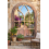 Arched Top Window Mirror Black Brush Gold 92x62Cm 2