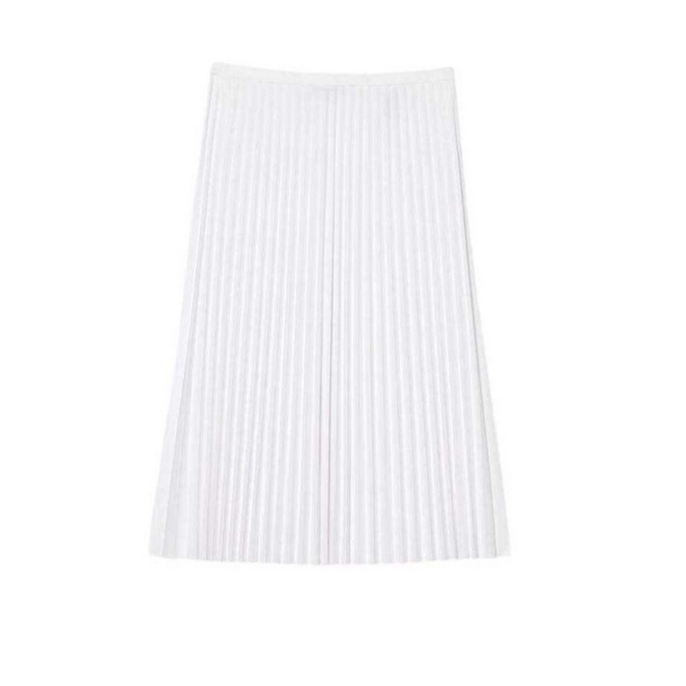 Lacoste (10 Uk, White) Womens/Ladies Pleated Elasticated Waist Midi Skirt