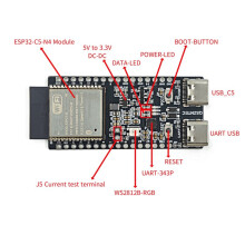 3 SZTUKI ESP32-C5-DevKitC-1 Płytka Rozwojowa N4R2 Dwuzakresowa 2.4G/5G WiFi + ESP32-C5-N4R2