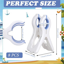 16 Pack Marine Boat Rail Towel Clips Storm Proof Large Clips Pontoon Boat Towel Organizer Multi-Purpose Outdoor Laundry